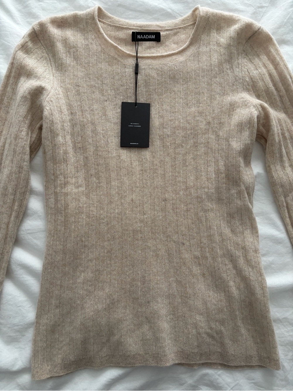 NAADAM Lightweight Balletcore Ribbed Cashmere Sweater Size Large - Picture 7 of 13